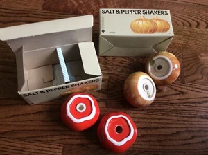 OTAGIRI OMC Japan Salt Pepper Shakers Onion Tomato vintage fake food new - Picture 1 of 9