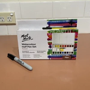 Juego de media sartén de pintura acuarela Mont Marte 22 piezas 18 colores portátil - Premium - Imagen 1 de 4
