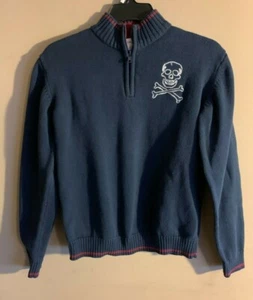 Boy's Gymboree Size L - Long Sleeve Blue Heavy Sweater w/ Skull - AA CP - Picture 1 of 4