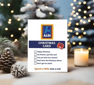 Funny Aldi Budget Christmas Card Tick Box Card BCR248 - Picture 1 of 3