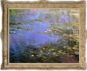 Old Master-Art Antique Oil Painting landscape Water lilies on canvas 30"x40" - Picture 1 of 2