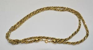 Vintage 80er Signierte TRIFARI 2-Ton Metall 29 1/2" Gedrehte Kette - Bild 1 von 3