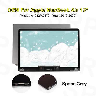 Gray OEM Screen For Macbook Air 13" A2179/A1932 LCD Display Assembly 2019-2020 - Image 1 of 4