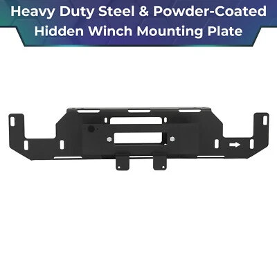 Soporte de placa de montaje de cabrestante de parachoques negro para Ford F-150 2015-2020 acero de alta resistencia Foto 1 de 4