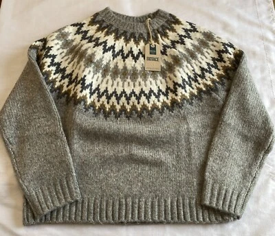Jersey Fat Face Cassie Fairisle para mujer - Nuevo - Gris - Talla 12 Foto 1 de 4