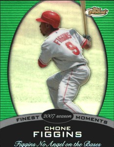 2008 Finest Finest Moments Refractors Green Baseball Card #CF Chone Figgins /199