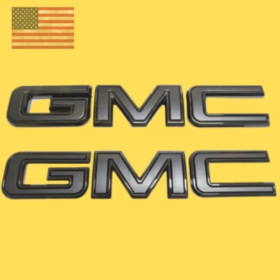 2019-2023 Front & Rear Emblem Black GMC Fit For Sierra 1500 2500HD 3500HD - Image 1 of 2