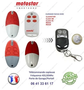 COPY REMOTE CONTROL FOR MOTORSTAR CLIKSTAR, RE532, RE534, CLIK 4M, 4C - Picture 1 of 1