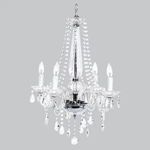 Jubilee 4 Arm Middleton Glass with Beaded CRYSTAL Long Elegant Chandelier - Picture 1 of 1