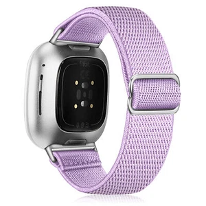 Do Fitbit Versa 3 / Sense Elastyczne opaski do zegarków Miękki nylon Stretch Regulowany pasek - Zdjęcie 1 z 9