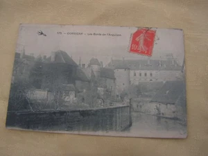 carte postale corbigny vers 1900 les bords de l'anguisson - Bild 1 von 2