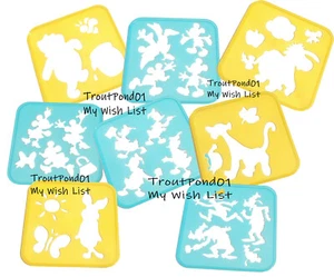 Tupperware Stencils Art Set 8 Disney Mickey Mouse Goofy Donald Pooh Tigger + - Picture 1 of 11