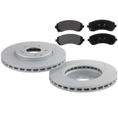 Front Slotted Disc Brake Rotors & Pads For Buick Rendezvous, Pontiac Aztek; AWD - Image 1 of 4