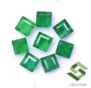 2.50 mm Natural Emerald Square Cut Lot 08 Pcs 0.74 Cts Untreated Loose Gemstones - Picture 1 of 4