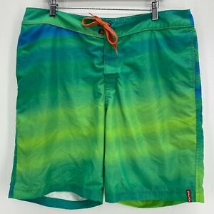 Tommy Bahama Swim Trunks Men's 38 Green Gradient Pattern Polyester Board Shorts