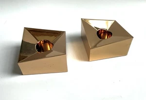 Cubo portavelas de uñas de tela geométrico moderno oro rosa 2” par 2 piezas - Imagen 1 de 9
