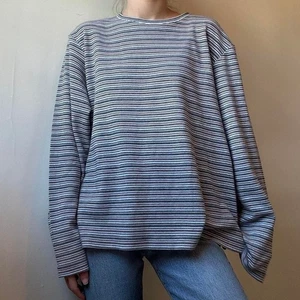 Vintage Bobbie Brooks Sparkly Striped Long Sleeve Shirt Large 90s Tomboy Casual - Picture 1 of 2