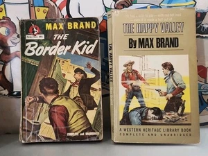 2 Max Brand Books Novels The Happy Valley, The Border Kid 1940s-50s - Picture 1 of 4
