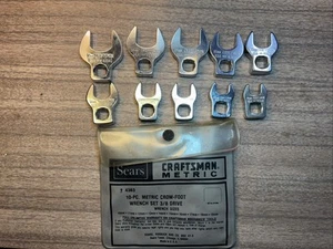 Craftsman USA 9-4363 3/8” Dr 10 pezzi metrico piede di corvo 19MM-10MM SET - USATO IN OTTIME CONDIZIONI! - Foto 1 di 7