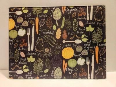 Tabla de cortar de vidrio templado, patrón vegetal, 151/2" X 12" Foto 1 de 4