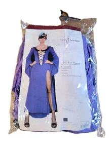 Evil Queen Costume Sexy 2 Pc Purple & Black Dress W/ Cape & Crown New In Package - Picture 1 of 5