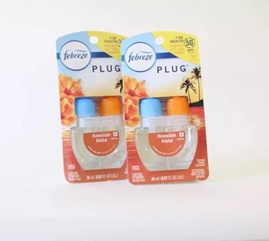 Febreze Plug In Air Freshener Hawaiian Aloha Scented Oil Refill Pack Of 2 - Picture 1 of 2