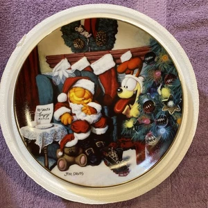 NOT A FAT CAT WAS REVRING Plato de Navidad Garfield Danbury Como Nuevo - Imagen 1 de 5