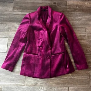 Express Damen Samt Zweireiher Blazer Jacke Amethyst Lila XS - Bild 1 von 6