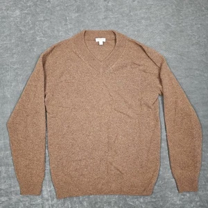 Suéter Sunspel Para Hombres Pequeño Marrón Lana de Cordero Cuello en V Pullover Hecho en Escocia Clásico - Imagen 1 de 8