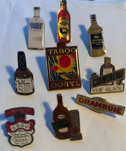Alcohol Spirits Liqueurs Pin Badges Job Lot - Picture 1 of 3