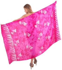 LA LEELA Women's Swimsuit Cover Up Sarong Pareo Beach Wrap 78"x43" Pink_U783 - Picture 1 of 3