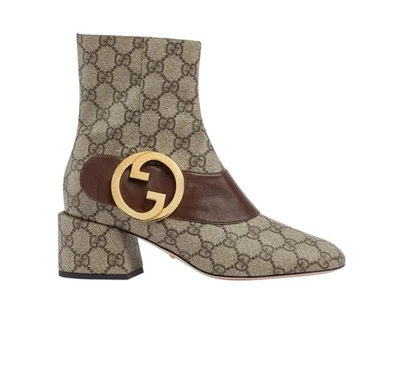 Gucci Blondie Ankle Boot Beige GG Canvas Size 34 - Image 1 of 4