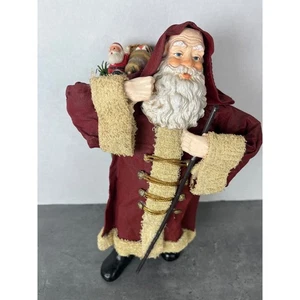 Vintage Stoffmaché Weihnachtsmann Sammlerstück Dekor Windsor Collection 10" hoch - Bild 1 von 11