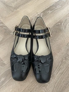 Orla Kiely Clark’s Collab Mary Jane Black Patent Leather Size 3.5 - Picture 1 of 7