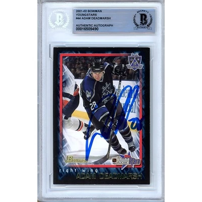 Adam Deadmarsh Signed 2001-02 Bowman Youngstars #58 Card Auto Beckett Slab Kings - Image 1 of 4