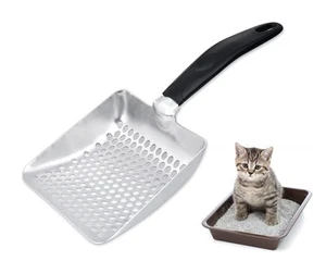 Cat Litter Scoop Deep Shovel Metal Sifter (Small Round Holes) - Picture 1 of 7