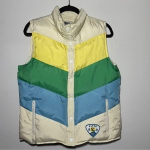 Women’s Puffer Vest Large Down Retro Color Ski Winter Fall Old Navy Gorpcore - Picture 1 of 11