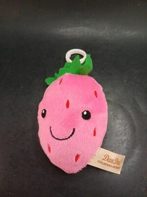 Dan Dee Strawberry 4" Plush Backpack Clip Keychain Keyring - Image 1 of 4