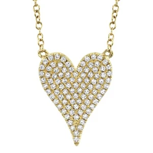Amor Halskette mit Herzanhänger 0,21 kt 14 kt Gelbgold Diamant pave - Bild 1 von 1