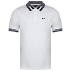 Ben Sherman Classic Fit  Collar Interest White Mens Cotton Polo Shirt 0071793 10