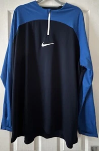 Neu mit Etikett Nike Langarm Herren 1/4 Reißverschluss DRI Fit blau Oberteil. " Größe XXL - Bild 1 von 10