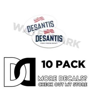 Calcomanías blancas de pegatinas ovaladas DeSantis para President - paquete de 10 PRO America de 5x3 - Imagen 1 de 5