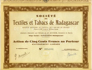 Madagascar - Tananarive - Belle Déco Textiles et Tabacs de Madagascar de 1955 - Picture 1 of 2