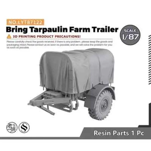HO Miniature Factory Building Railroad Accessory Bring Tarpaulin Farm Trailer - Picture 1 of 7