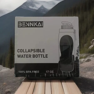 NEU Bennkai faltbare aufrollbare BPA-freie tragbare Wasserflasche 17 Unzen Camping 5K - Bild 1 von 2
