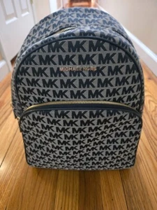 Authentic Designer Michael Kors Abbey Backpack Large MK Signature Logo EUC - Picture 1 of 17