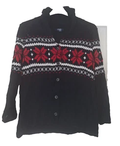 Chaps Fair Isle Button Cardigan Size Medium Vintage Jumper Sweater - Picture 1 of 5
