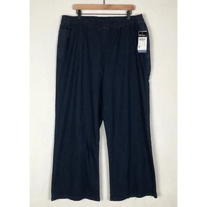 NWT ULLA POPKEN Jeans Women's Plus Sz 20 Denim Pull On Mid Rise Wide Leg Pants - Picture 1 of 10