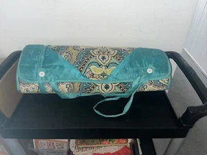 Laura Ashley Yoga Beach Camping Seaside Padded Mat Green Paisley - Picture 1 of 2