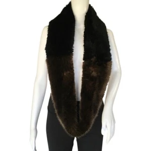 Dena New York Women’s Faux Fur Scarve Brown Size L - Picture 1 of 4